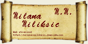 Milana Milikšić vizit kartica